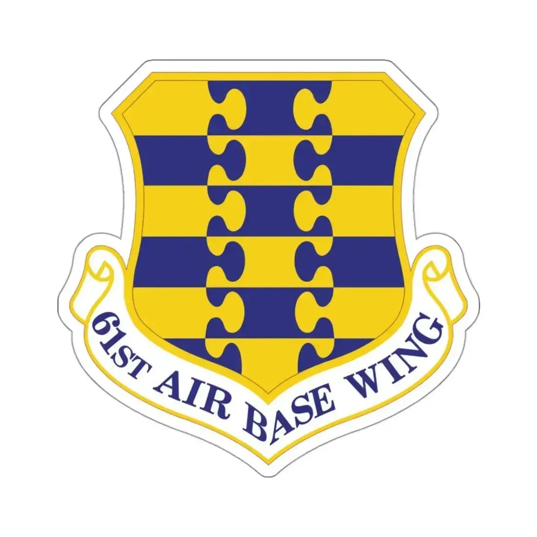 61st Air Base Wing (U.S. Air Force) STICKER Vinyl Kiss-Cut Decal 3 Inch White - The Sticker Space