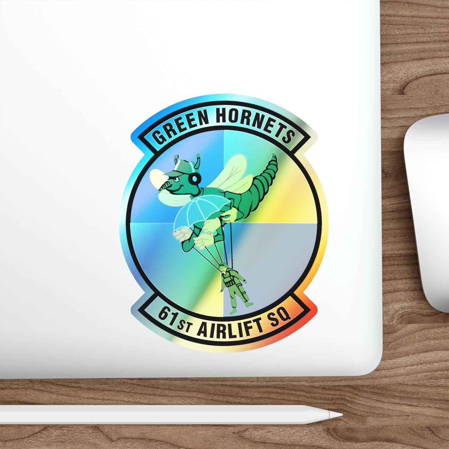 61st Airlift Squadron (U.S. Air Force) Holographic STICKER Die-Cut Vinyl Decal-The Sticker Space