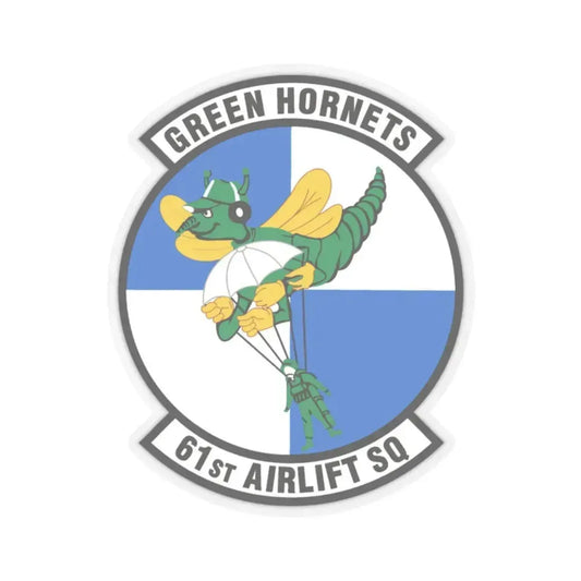 61st Airlift Squadron (U.S. Air Force) STICKER Vinyl Kiss-Cut Decal 2 Inch Transparent - The Sticker Space