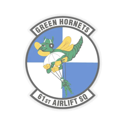 61st Airlift Squadron (U.S. Air Force) STICKER Vinyl Kiss-Cut Decal 3 Inch Transparent - The Sticker Space