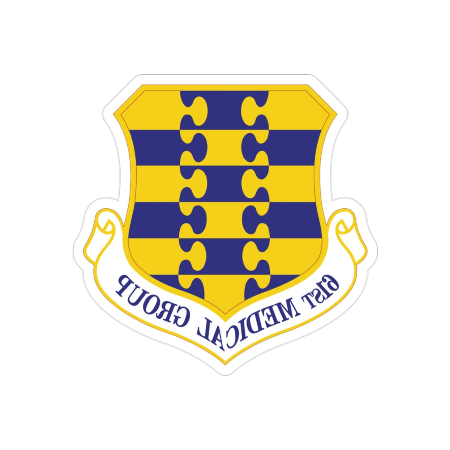 61st Medical Group (U.S. Air Force) REVERSE PRINT Transparent STICKER-2" × 2"-The Sticker Space