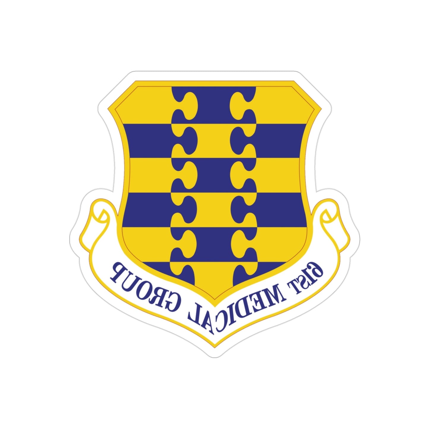 61st Medical Group (U.S. Air Force) REVERSE PRINT Transparent STICKER-3" × 3"-The Sticker Space