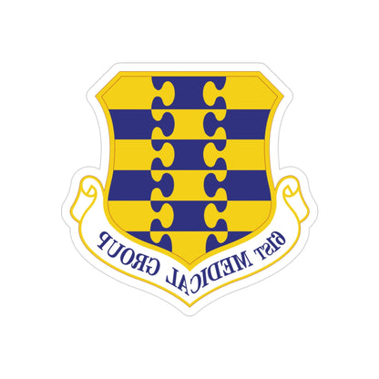 61st Medical Group (U.S. Air Force) REVERSE PRINT Transparent STICKER-3" × 3"-The Sticker Space