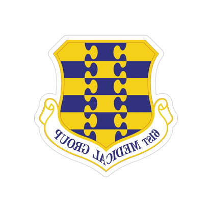 61st Medical Group (U.S. Air Force) REVERSE PRINT Transparent STICKER-4" × 4"-The Sticker Space