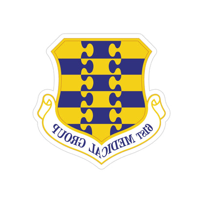 61st Medical Group (U.S. Air Force) REVERSE PRINT Transparent STICKER-5" × 5"-The Sticker Space