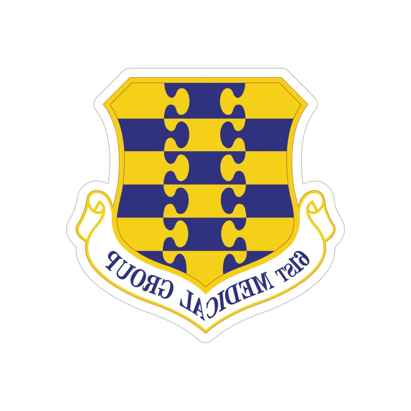 61st Medical Group (U.S. Air Force) REVERSE PRINT Transparent STICKER-6" × 6"-The Sticker Space