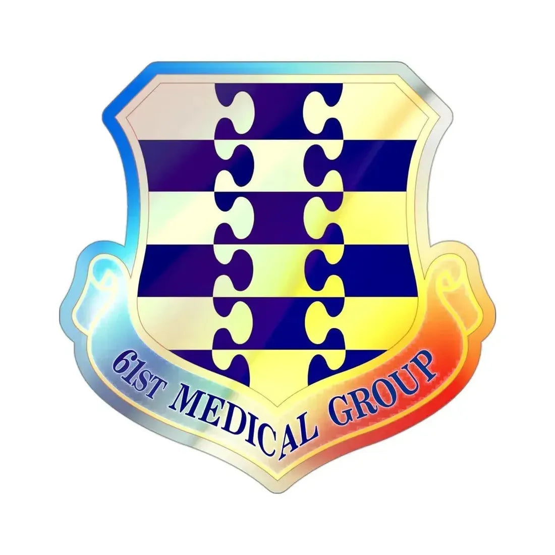61st Medical Group (U.S. Air Force) Holographic STICKER Die-Cut Vinyl Decal 3 Inch Holographic - The Sticker Space