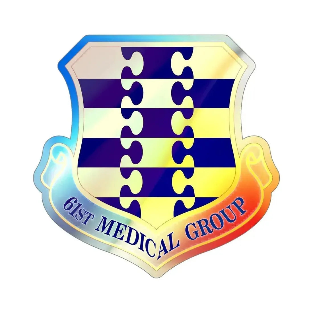 61st Medical Group (U.S. Air Force) Holographic STICKER Die-Cut Vinyl Decal 5 Inch Holographic - The Sticker Space