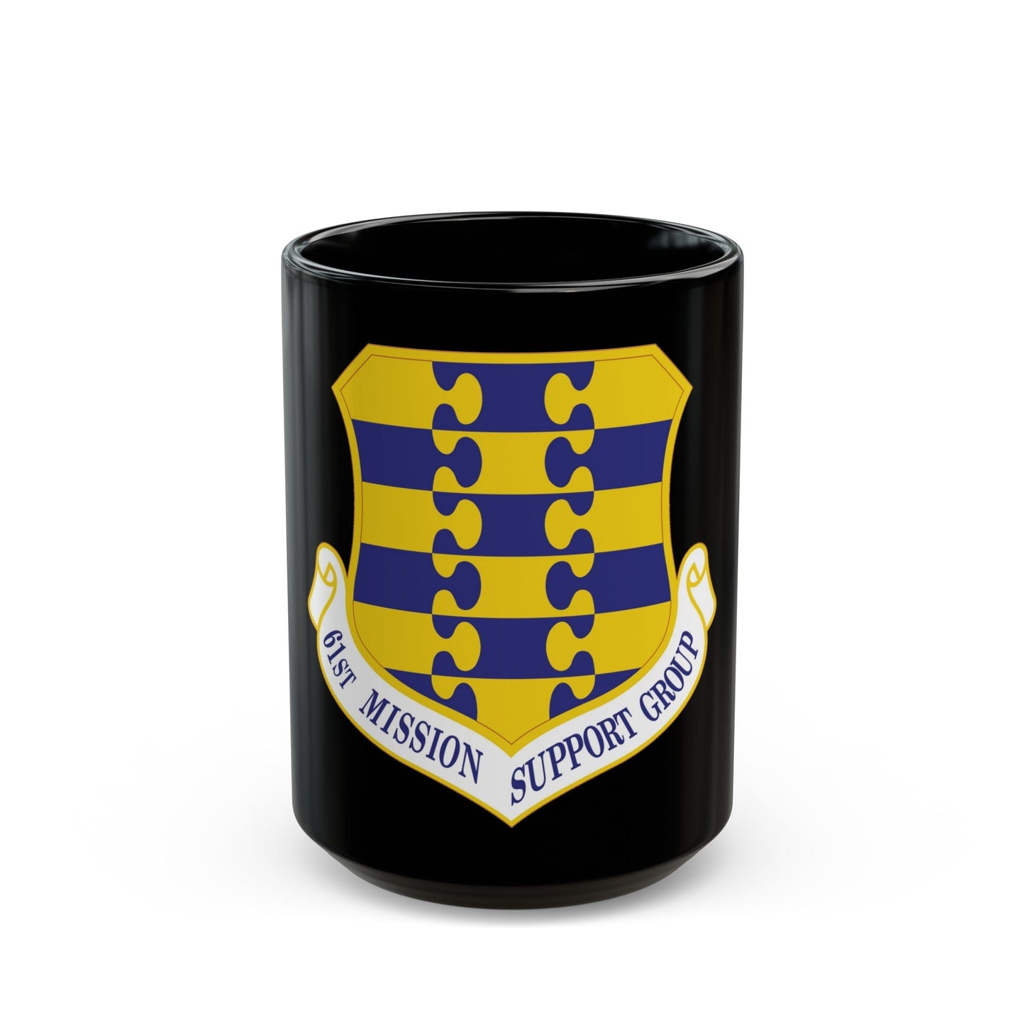 61st Mission Support Group (U.S. Air Force) Black Coffee Mug-15oz-The Sticker Space