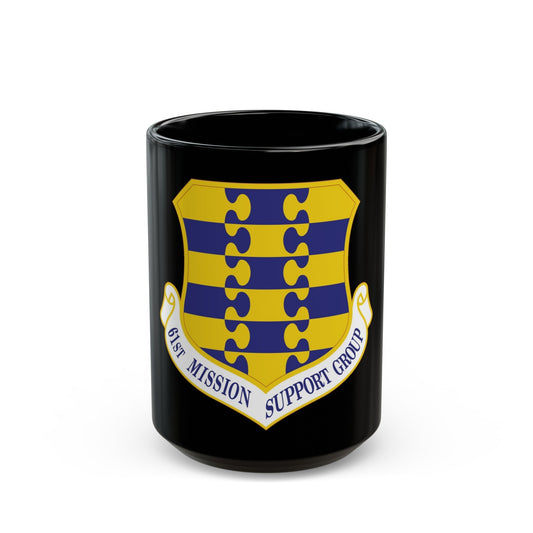 61st Mission Support Group (U.S. Air Force) Black Coffee Mug-15oz-The Sticker Space