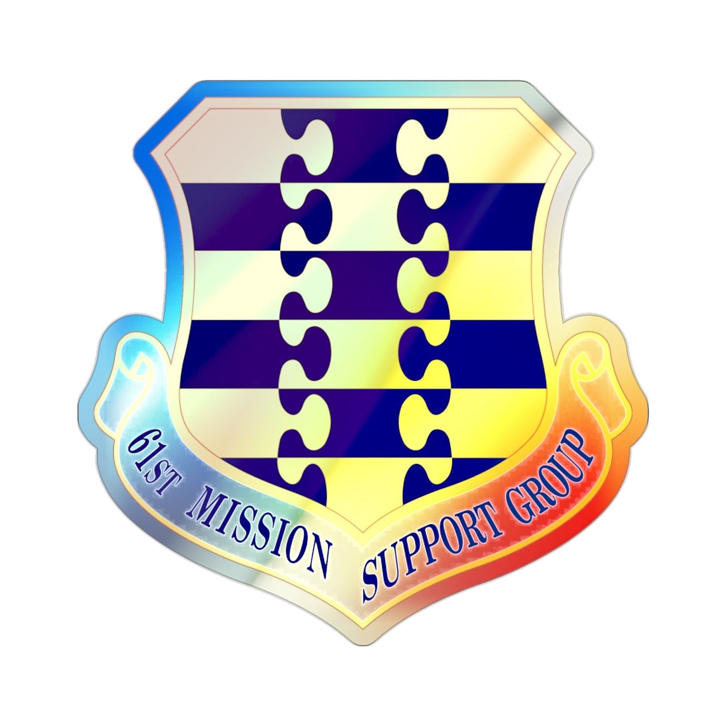 61st Mission Support Group (U.S. Air Force) Holographic STICKER Die-Cut Vinyl Decal-2 Inch-The Sticker Space