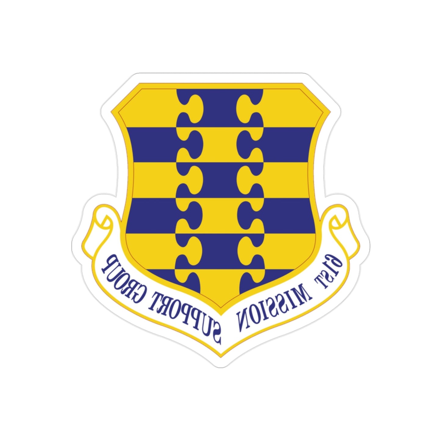 61st Mission Support Group (U.S. Air Force) REVERSE PRINT Transparent STICKER-2" × 2"-The Sticker Space