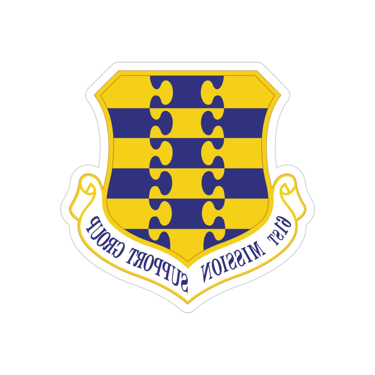 61st Mission Support Group (U.S. Air Force) REVERSE PRINT Transparent STICKER-3" × 3"-The Sticker Space