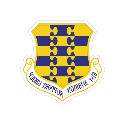 61st Mission Support Group (U.S. Air Force) REVERSE PRINT Transparent STICKER-4" × 4"-The Sticker Space