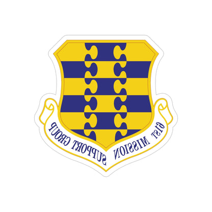 61st Mission Support Group (U.S. Air Force) REVERSE PRINT Transparent STICKER-5" × 5"-The Sticker Space