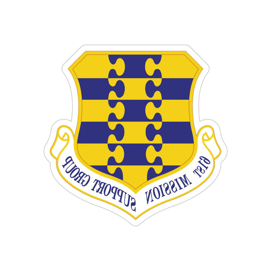 61st Mission Support Group (U.S. Air Force) REVERSE PRINT Transparent STICKER-6" × 6"-The Sticker Space