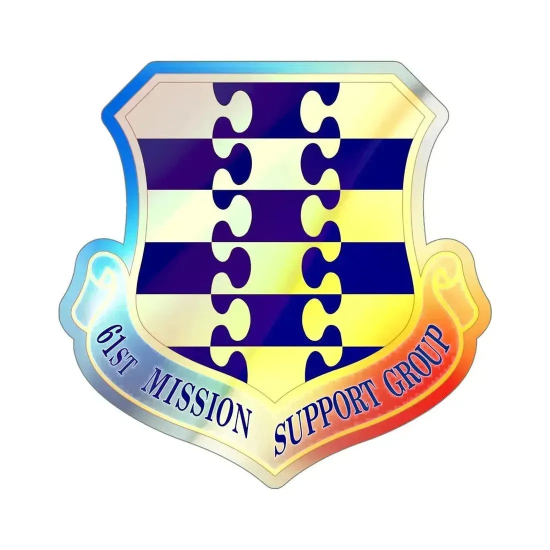 61st Mission Support Group (U.S. Air Force) Holographic STICKER Die-Cut Vinyl Decal 5 Inch Holographic - The Sticker Space