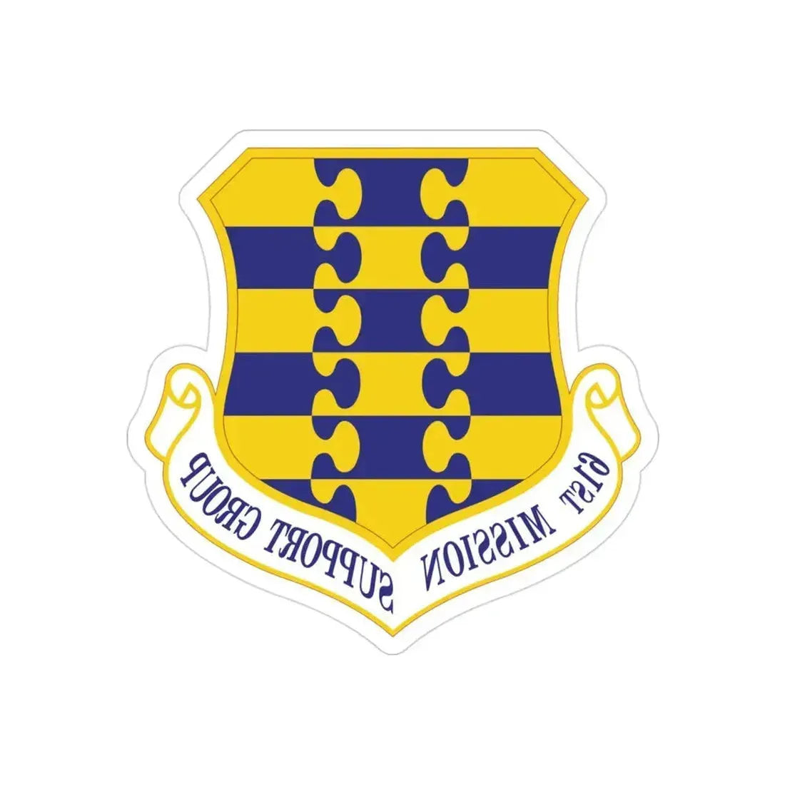 61st Mission Support Group (U.S. Air Force) REVERSE PRINT Transparent Die-Cut STICKER 3 Inch Die-Cut Transparent - The Sticker Space