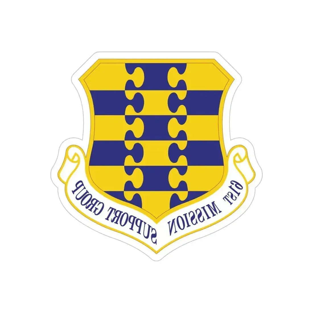 61st Mission Support Group (U.S. Air Force) REVERSE PRINT Transparent Die-Cut STICKER 5 Inch Die-Cut Transparent - The Sticker Space