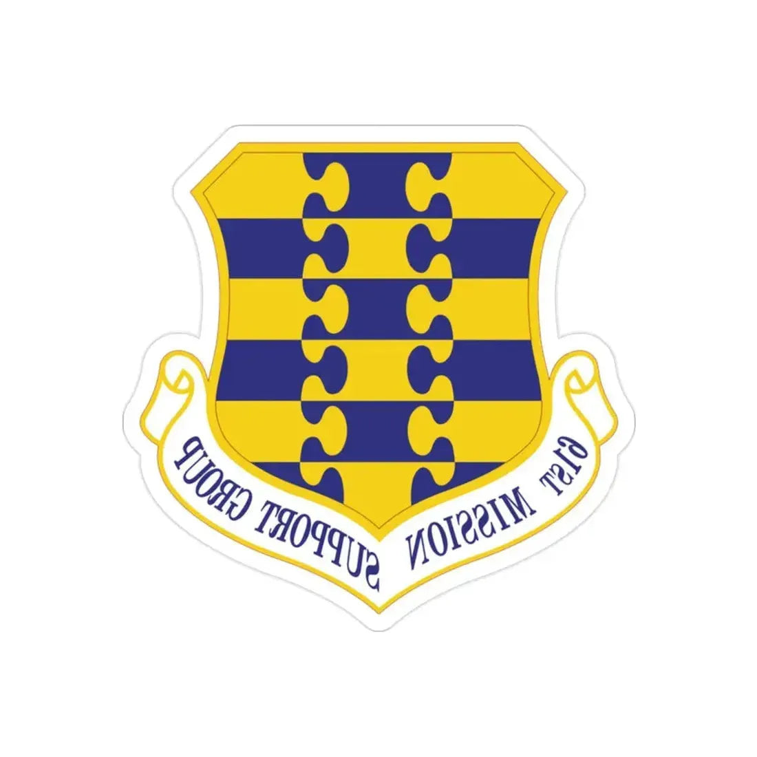 61st Mission Support Group (U.S. Air Force) REVERSE PRINT Transparent Die-Cut STICKER - The Sticker Space