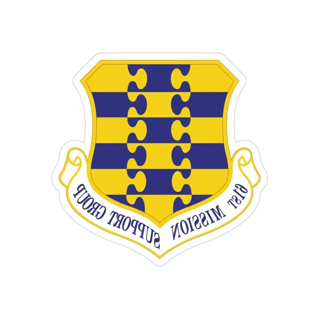61st Mission Support Group (U.S. Air Force) REVERSE PRINT Transparent Die-Cut STICKER - The Sticker Space
