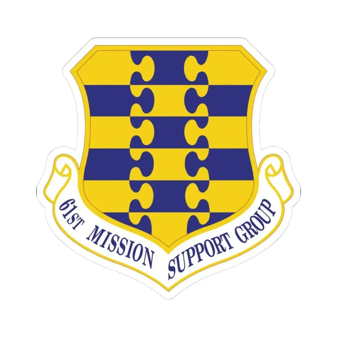 61st Mission Support Group (U.S. Air Force) STICKER Vinyl Kiss-Cut Decal 3 Inch White - The Sticker Space
