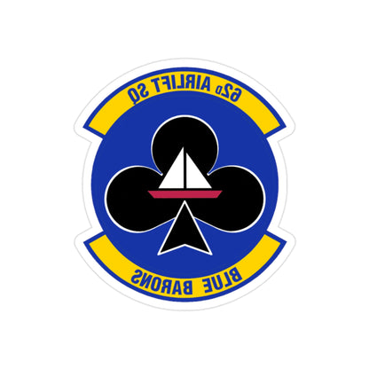 62 Airlift Squadron (U.S. Air Force) REVERSE PRINT Transparent STICKER-2" × 2"-The Sticker Space