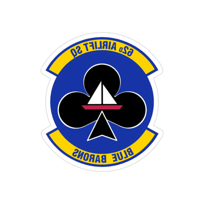 62 Airlift Squadron (U.S. Air Force) REVERSE PRINT Transparent STICKER-3" × 3"-The Sticker Space