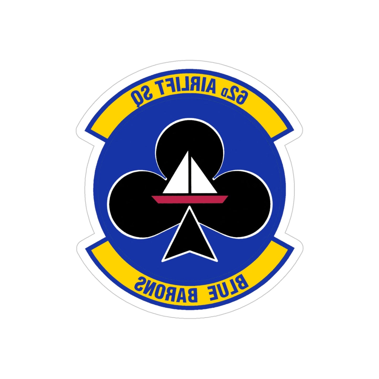 62 Airlift Squadron (U.S. Air Force) REVERSE PRINT Transparent STICKER-4" × 4"-The Sticker Space