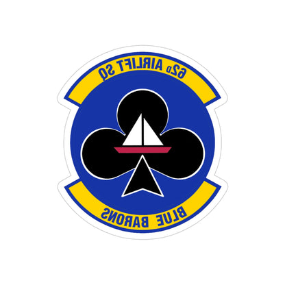 62 Airlift Squadron (U.S. Air Force) REVERSE PRINT Transparent STICKER-4" × 4"-The Sticker Space