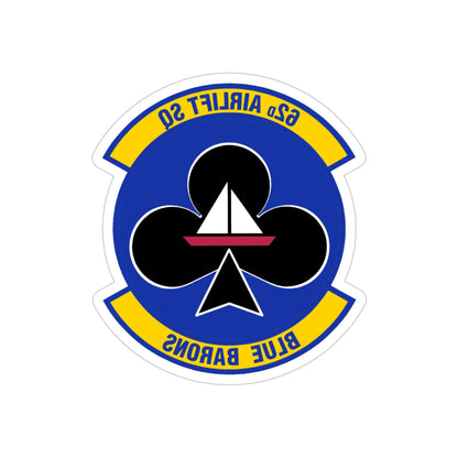 62 Airlift Squadron (U.S. Air Force) REVERSE PRINT Transparent STICKER-5" × 5"-The Sticker Space