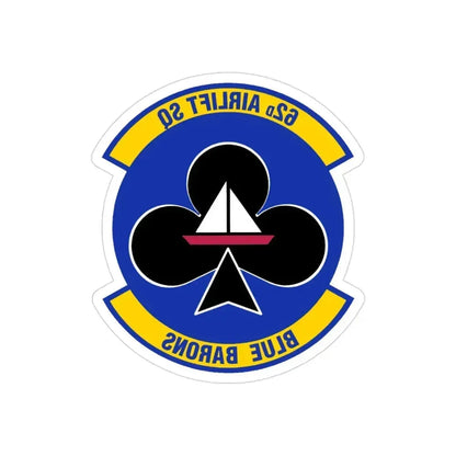 62 Airlift Squadron (U.S. Air Force) REVERSE PRINT Transparent Die-Cut STICKER 3 Inch Die-Cut Transparent - The Sticker Space