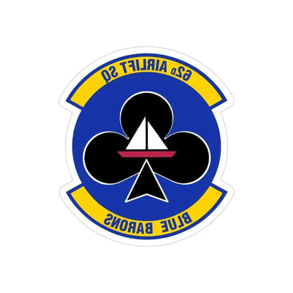 62 Airlift Squadron (U.S. Air Force) REVERSE PRINT Transparent Die-Cut STICKER - The Sticker Space