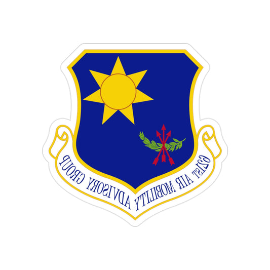 621 Air Mobility Advisory Group AMC (U.S. Air Force) REVERSE PRINT Transparent STICKER-2" × 2"-The Sticker Space