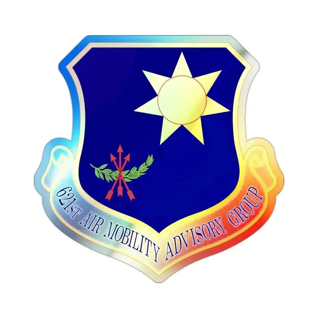 621 Air Mobility Advisory Group AMC (U.S. Air Force) Holographic STICKER Die-Cut Vinyl Decal 2 Inch Holographic - The Sticker Space