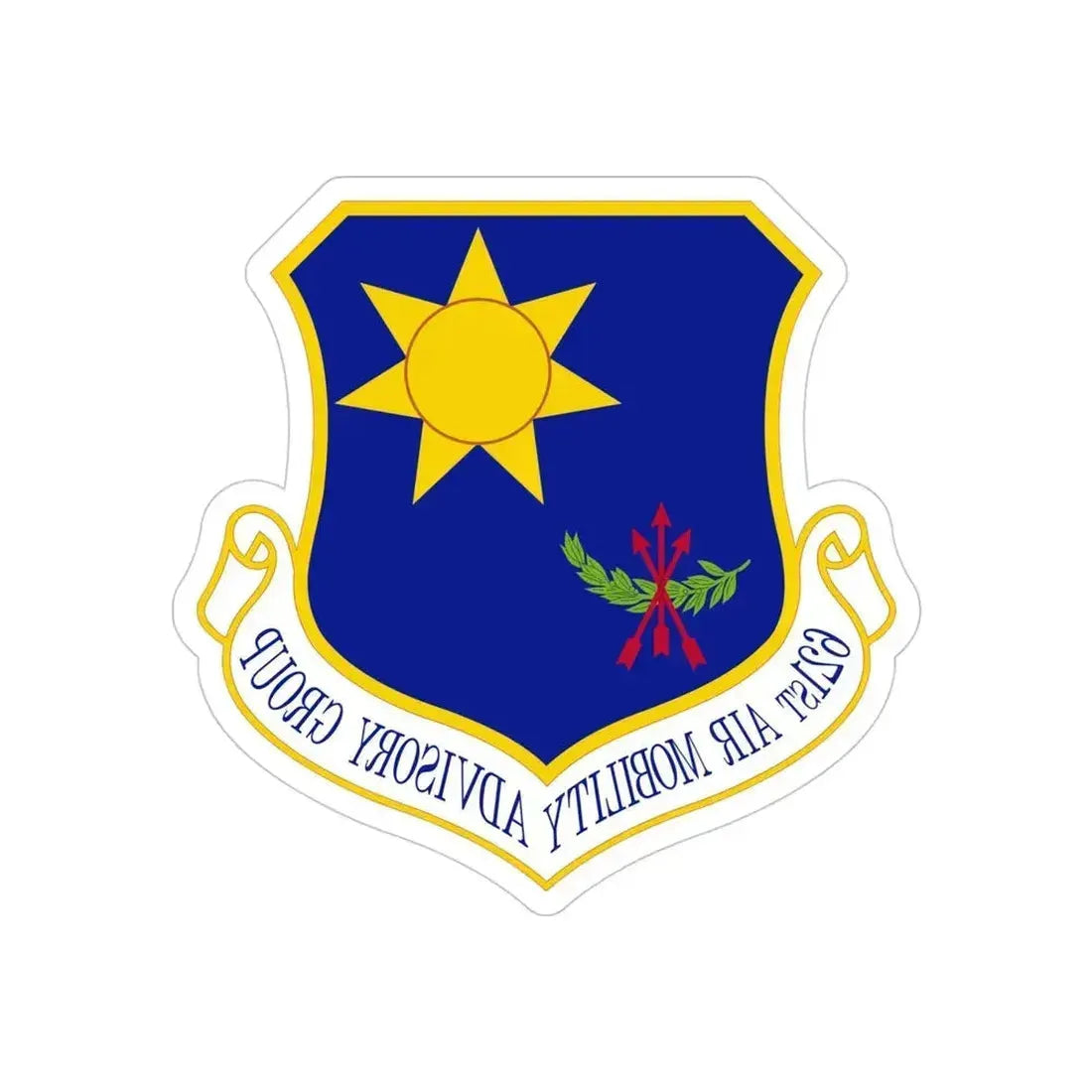 621 Air Mobility Advisory Group AMC (U.S. Air Force) REVERSE PRINT Transparent Die-Cut STICKER 4 Inch Die-Cut Transparent - The Sticker Space