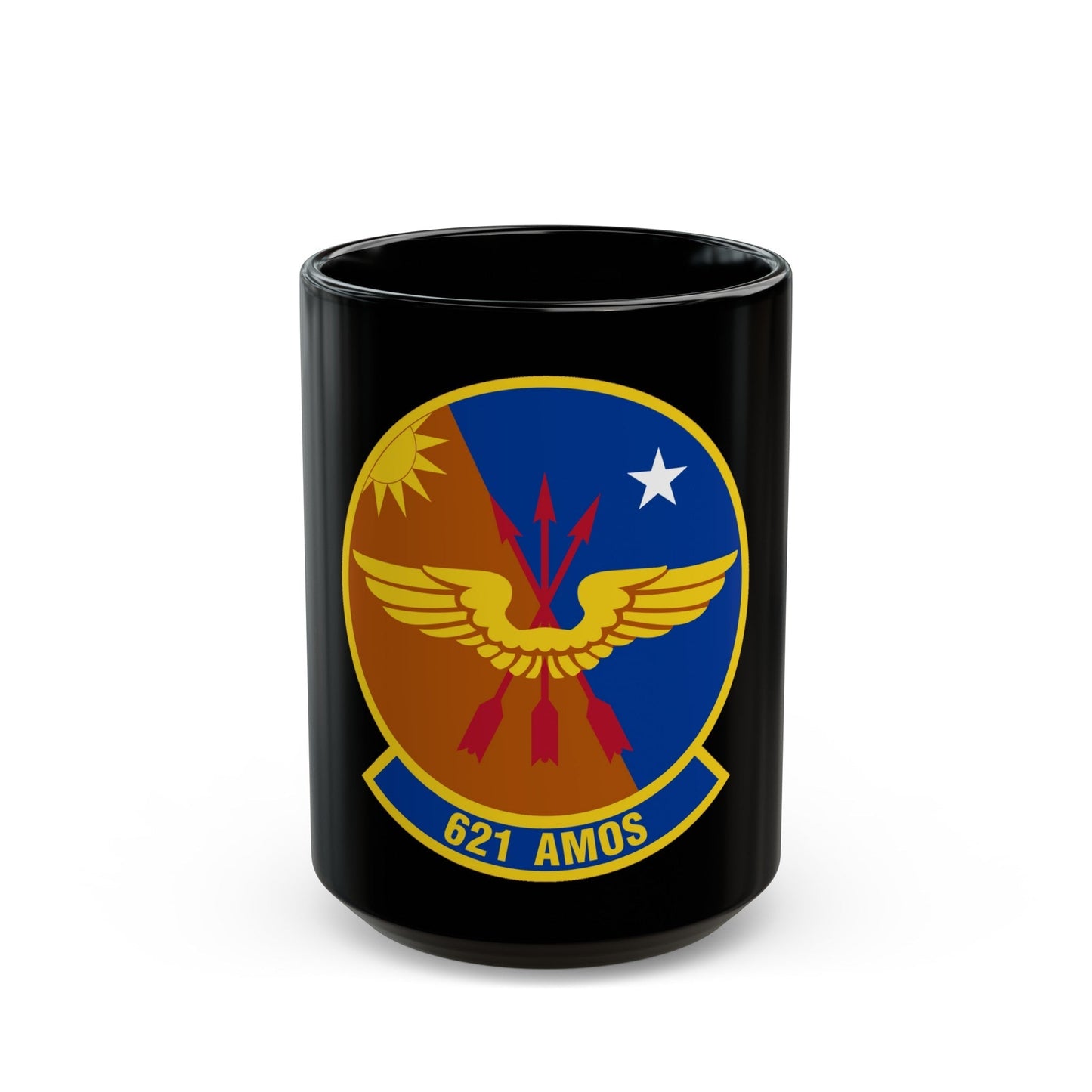 621 Air Mobility Operations Squadron AMC (U.S. Air Force) Black Coffee Mug-15oz-The Sticker Space