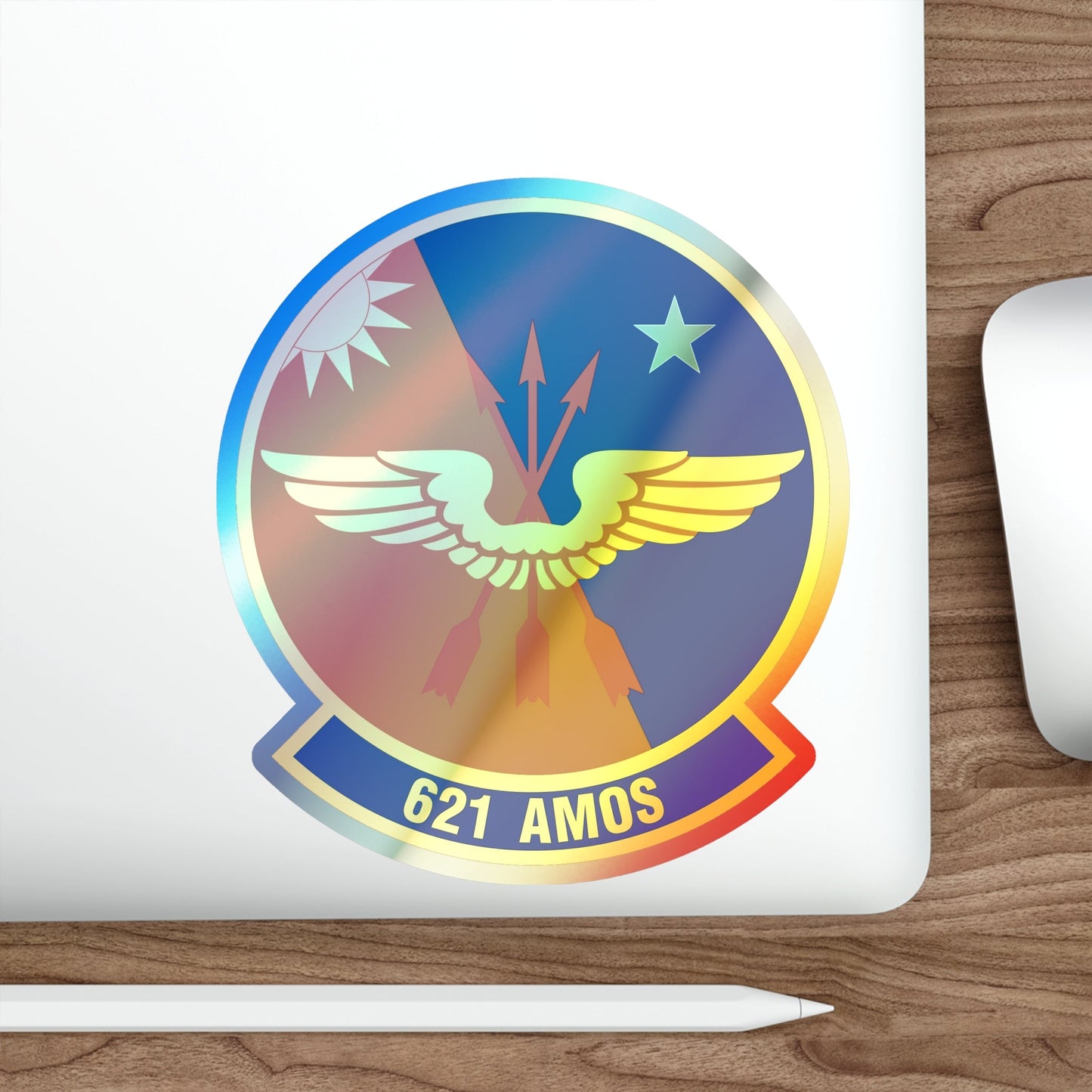 621 Air Mobility Operations Squadron AMC (U.S. Air Force) Holographic STICKER Die-Cut Vinyl Decal-The Sticker Space