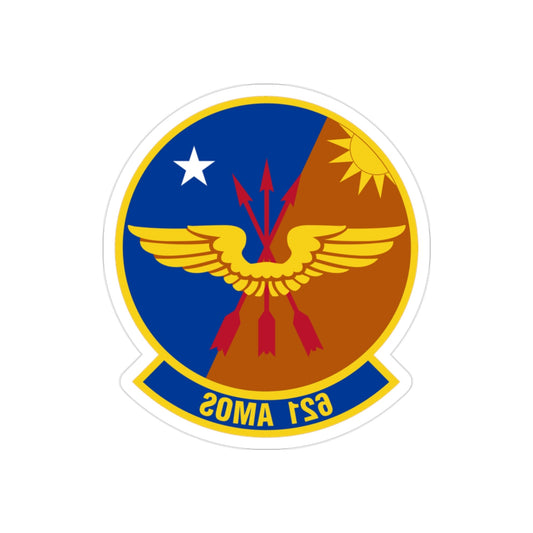 621 Air Mobility Operations Squadron AMC (U.S. Air Force) REVERSE PRINT Transparent STICKER-2" × 2"-The Sticker Space