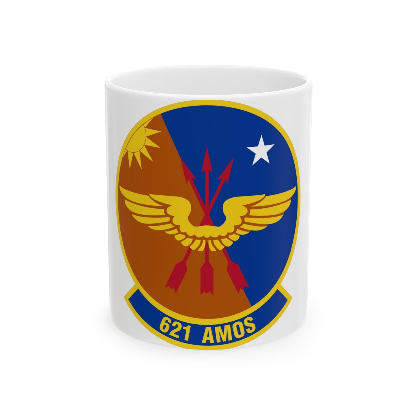 621 Air Mobility Operations Squadron AMC (U.S. Air Force) White Coffee Mug-11oz-The Sticker Space