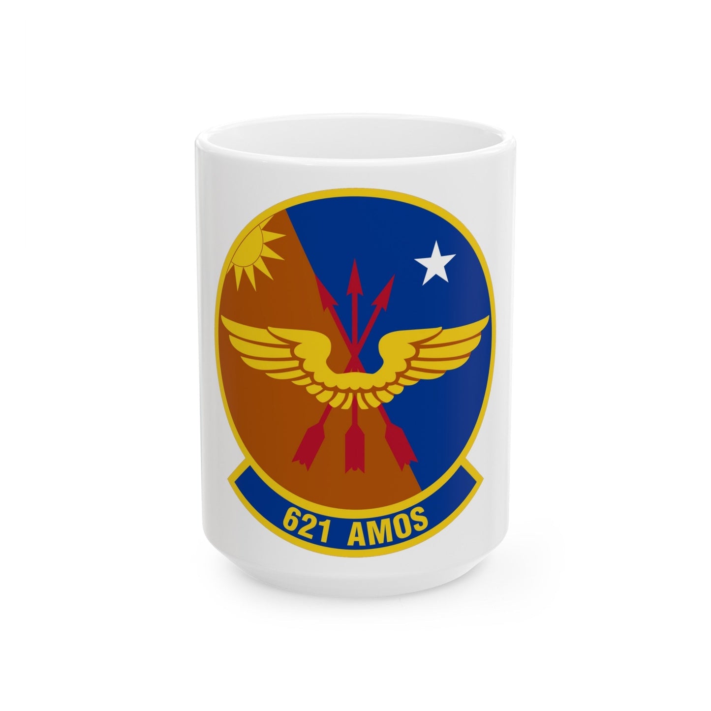 621 Air Mobility Operations Squadron AMC (U.S. Air Force) White Coffee Mug-15oz-The Sticker Space