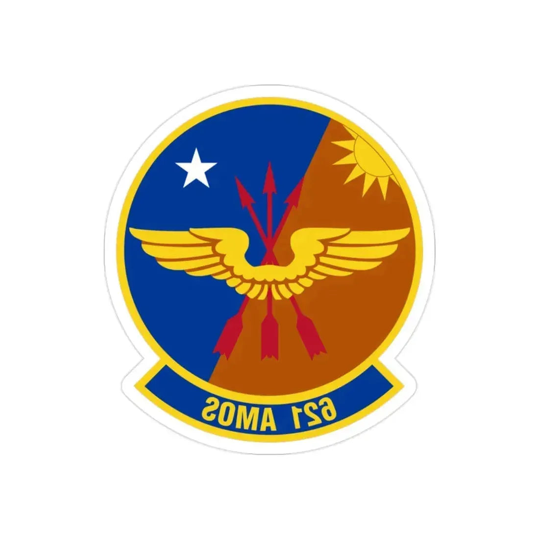 621 Air Mobility Operations Squadron AMC (U.S. Air Force) REVERSE PRINT Transparent Die-Cut STICKER - The Sticker Space