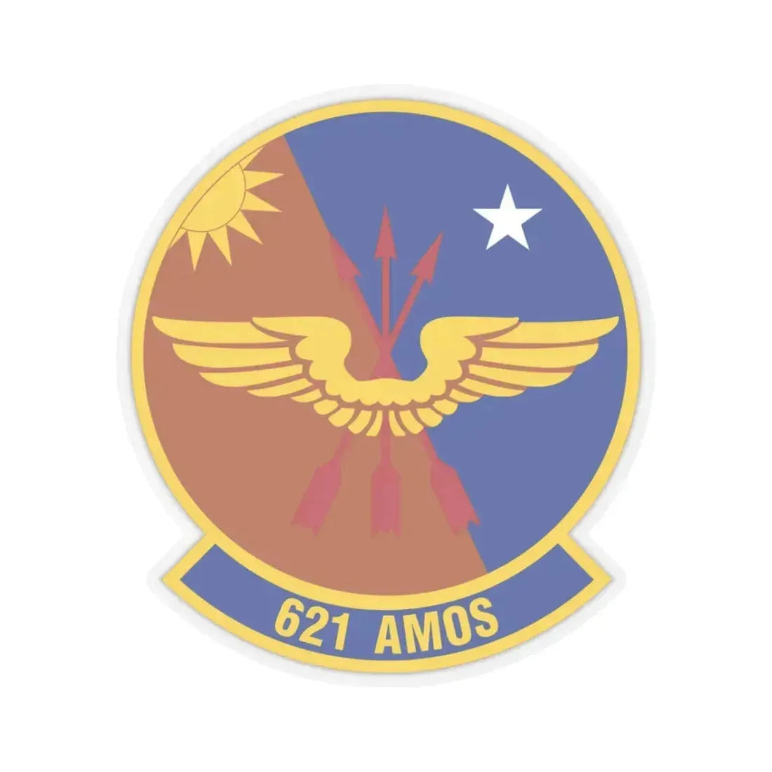 621 Air Mobility Operations Squadron AMC (U.S. Air Force) STICKER Vinyl Kiss-Cut Decal 3 Inch Transparent - The Sticker Space
