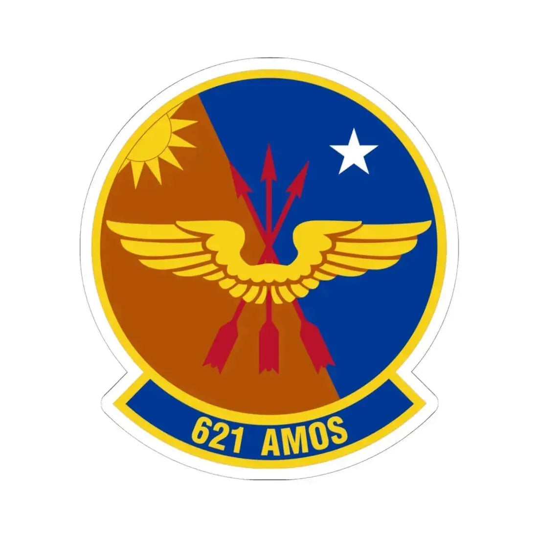 621 Air Mobility Operations Squadron AMC (U.S. Air Force) STICKER Vinyl Kiss-Cut Decal 6 Inch White - The Sticker Space