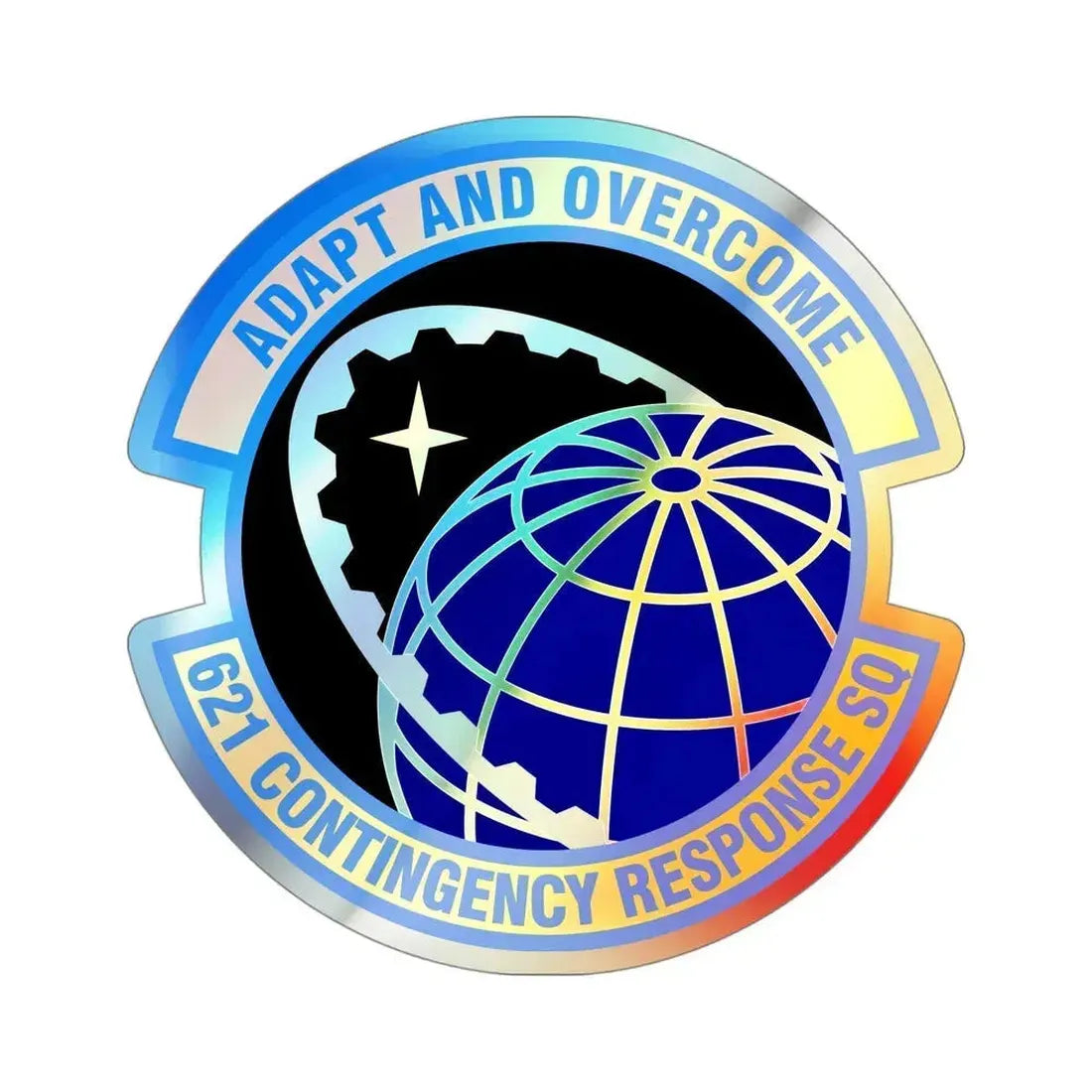 621 Contingency Response Squadron AMC (U.S. Air Force) Holographic STICKER Die-Cut Vinyl Decal 4 Inch Holographic - The Sticker Space