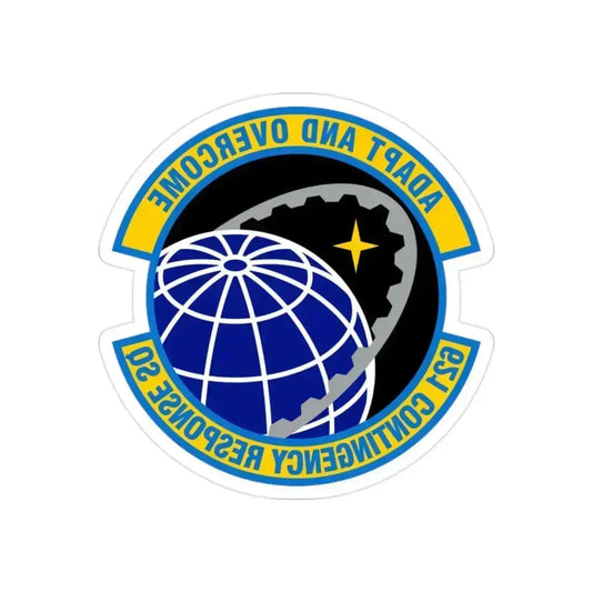 621 Contingency Response Squadron AMC (U.S. Air Force) REVERSE PRINT Transparent Die-Cut STICKER 2 Inch Die-Cut Transparent - The Sticker Space