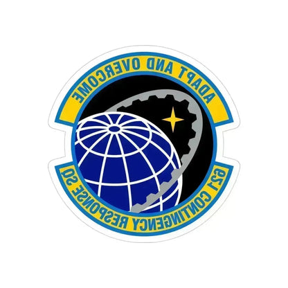 621 Contingency Response Squadron AMC (U.S. Air Force) REVERSE PRINT Transparent Die-Cut STICKER 4 Inch Die-Cut Transparent - The Sticker Space