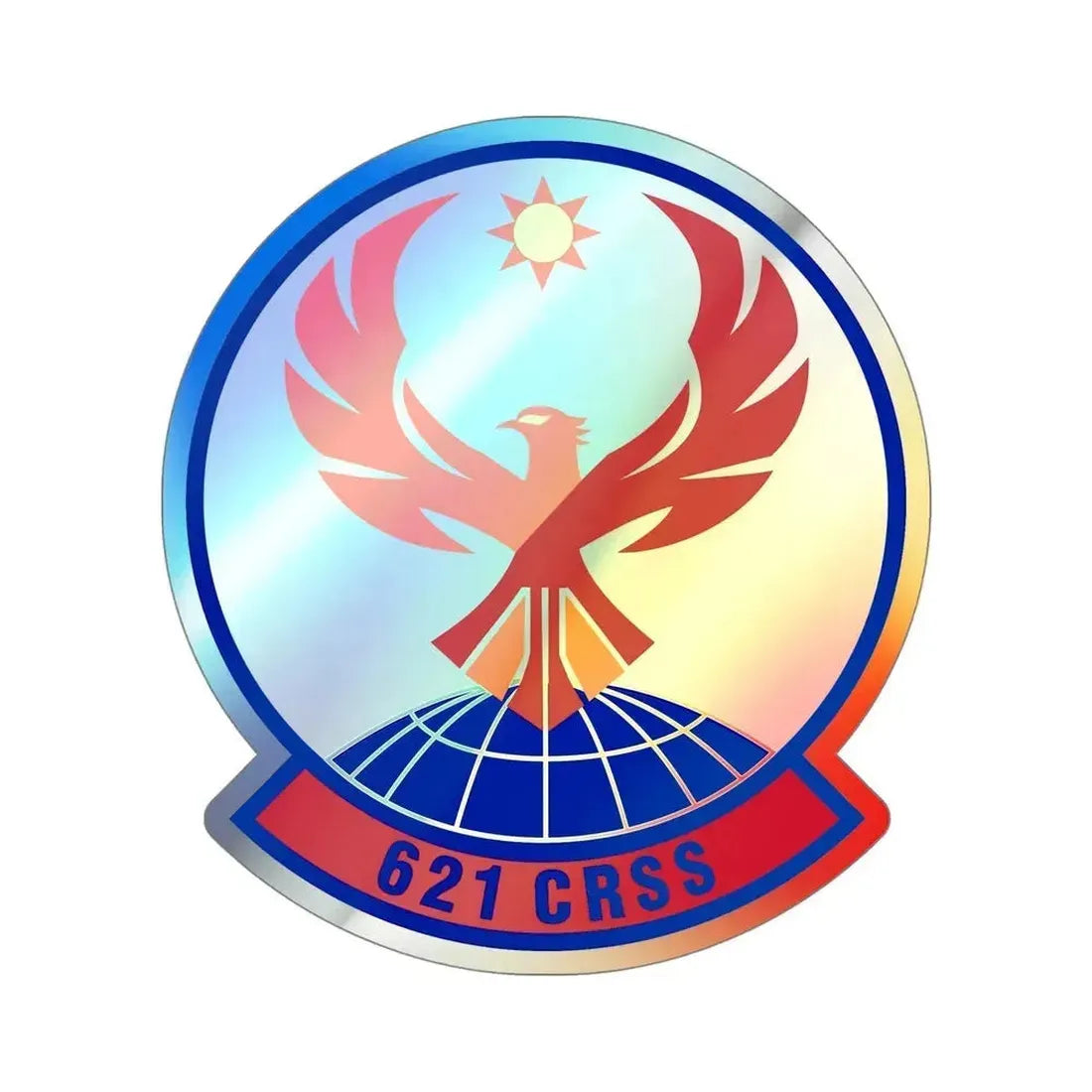 621 Contingency Response Support Sq AMC (U.S. Air Force) Holographic STICKER Die-Cut Vinyl Decal 5 Inch Holographic - The Sticker Space