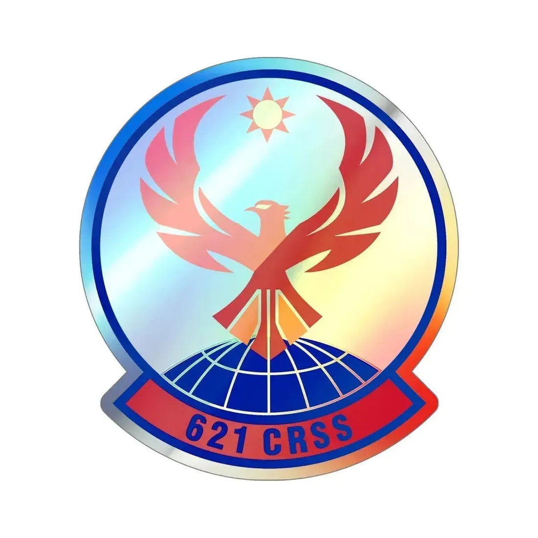 621 Contingency Response Support Sq AMC (U.S. Air Force) Holographic STICKER Die-Cut Vinyl Decal 6 Inch Holographic - The Sticker Space