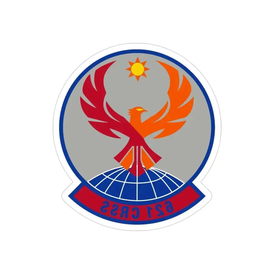 621 Contingency Response Support Sq AMC (U.S. Air Force) REVERSE PRINT Transparent Die-Cut STICKER 3 Inch Die-Cut Transparent - The Sticker Space
